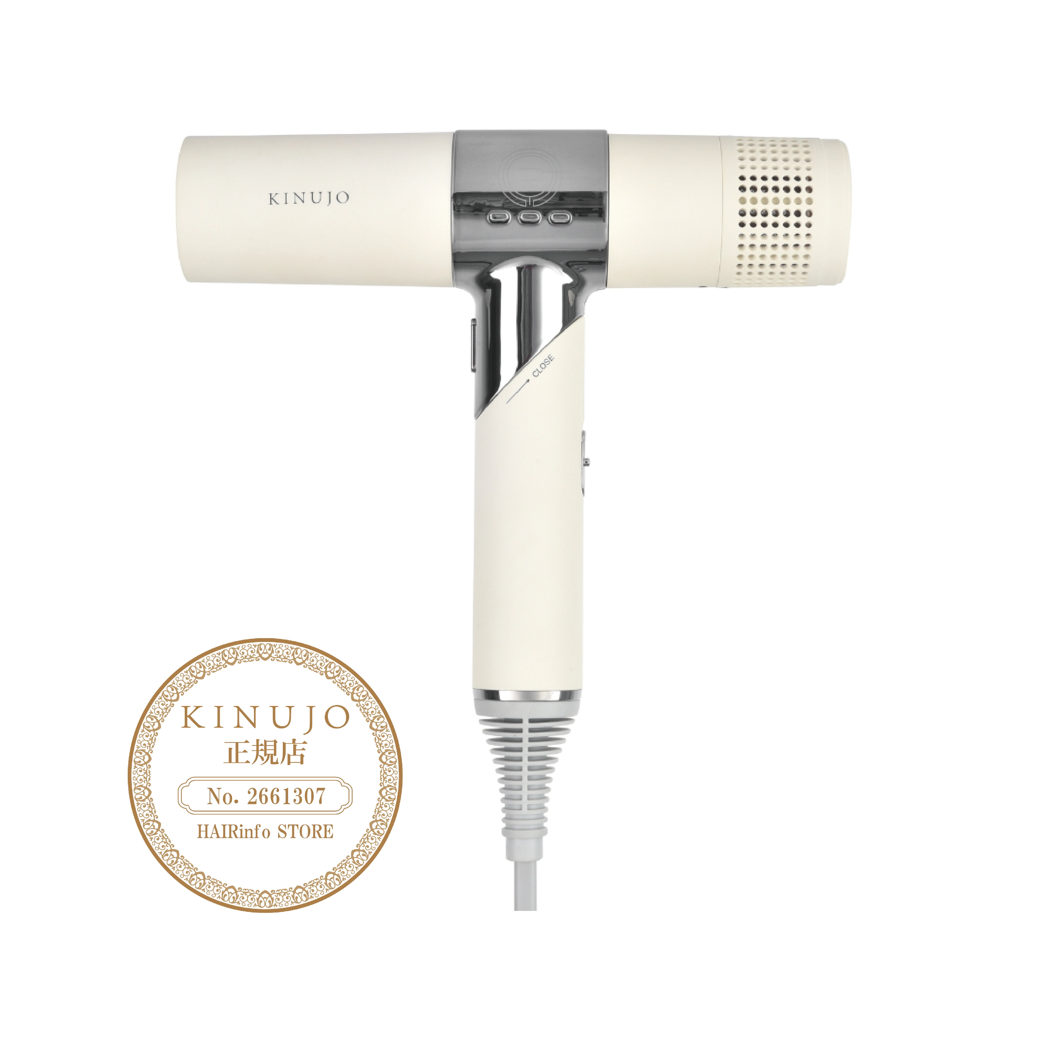 KINUJO ヘアドライヤー ホワイト 正規販売店】絹女（キヌージョ） KINUJO ヘアドライヤー ホワイト