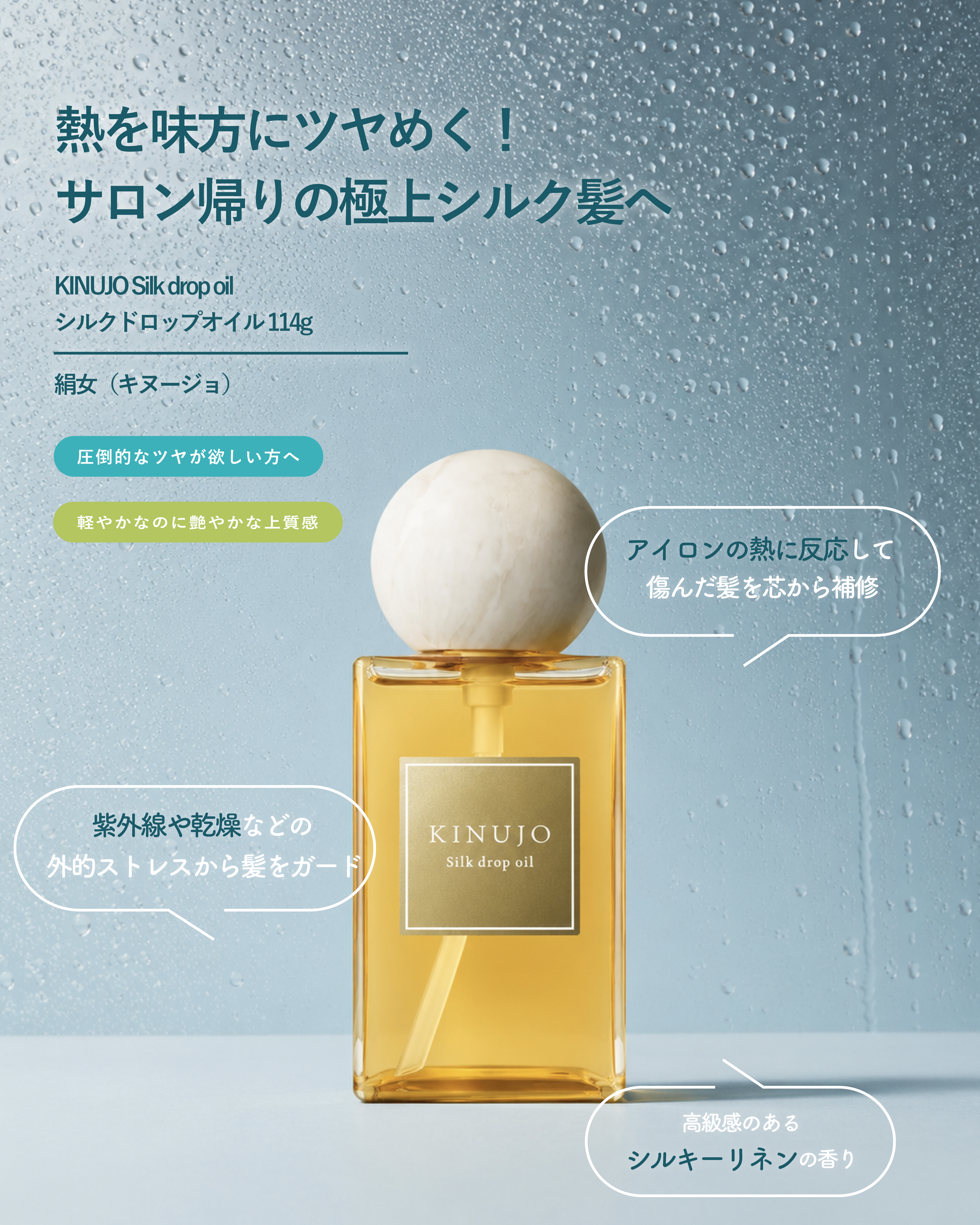 KINUJO Silk drop oil（シルクドロップオイル）114g