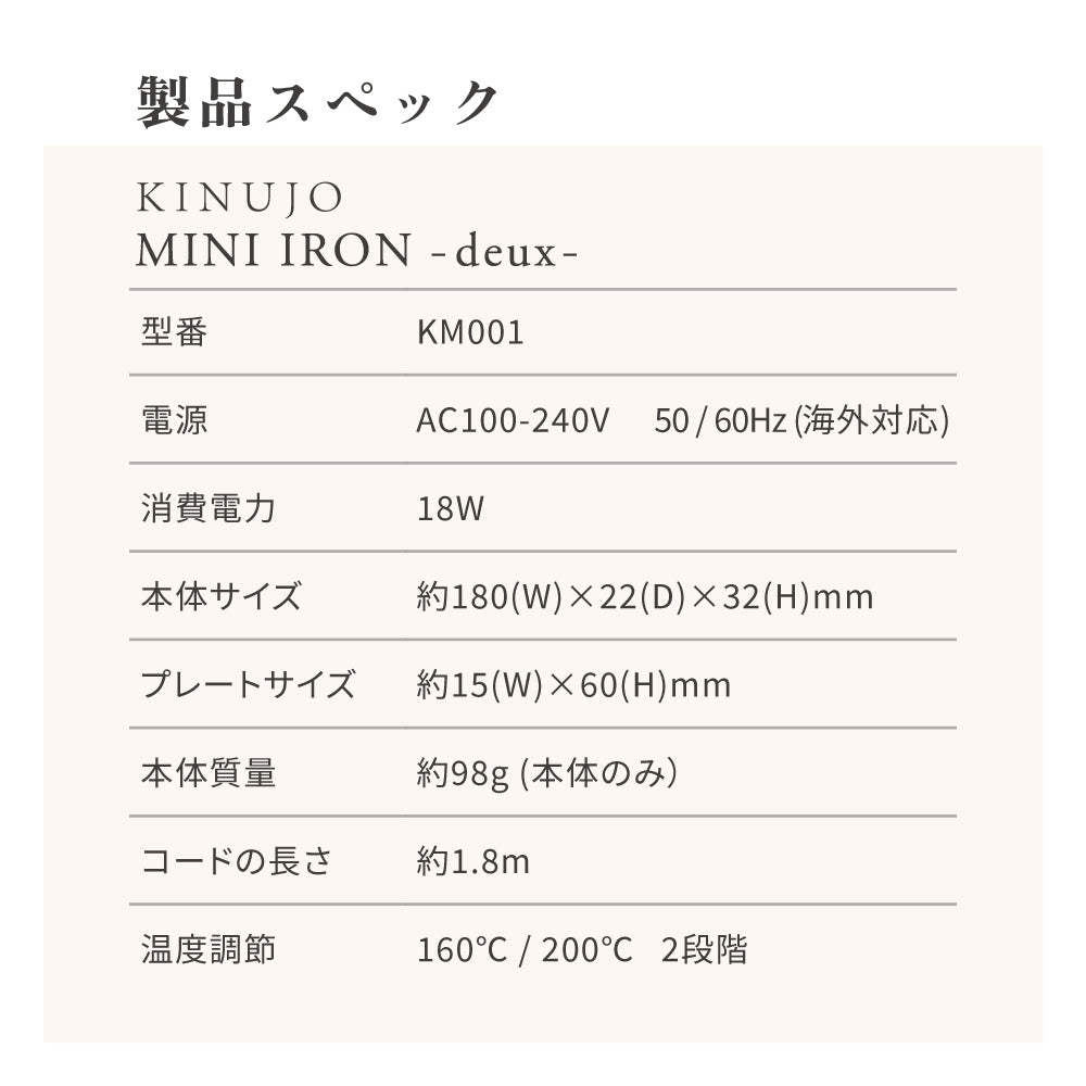 KINUJO MINI IRON -deux-（ドゥー）